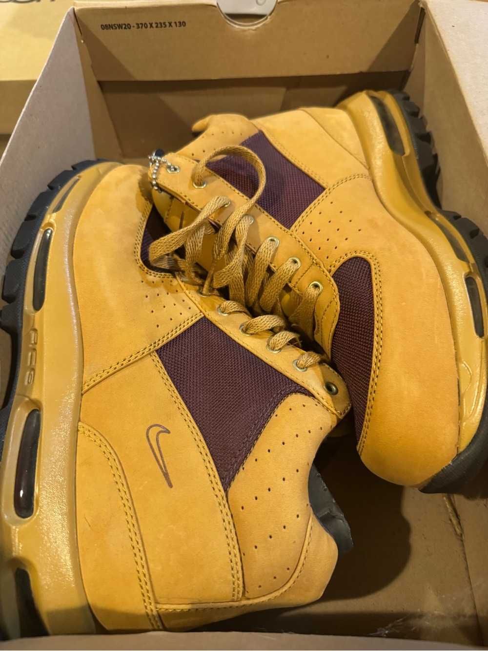 Nike ACG Wheat and Burgundy High-Top Boots